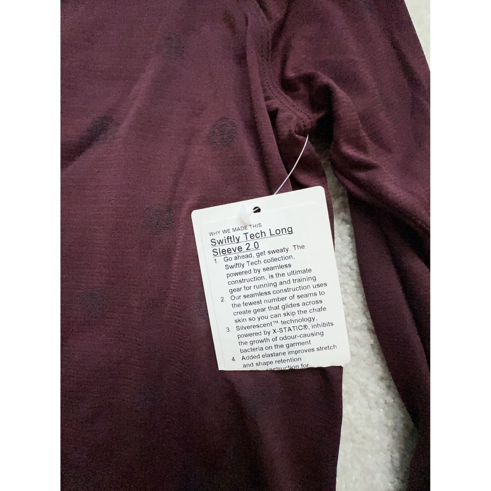 RARE - NWT Lululemon Swiftly Tech Long Sleeve 2.0 Shirt Logo Printed 10 - Picture 3 of 6